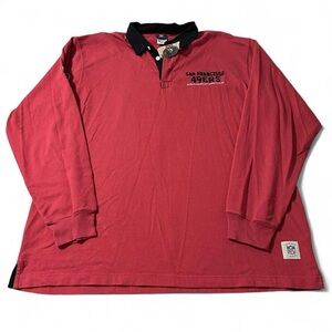 Vintage Y2K Reebok San Francisco 49ers Rugby Polo Size XL NWT